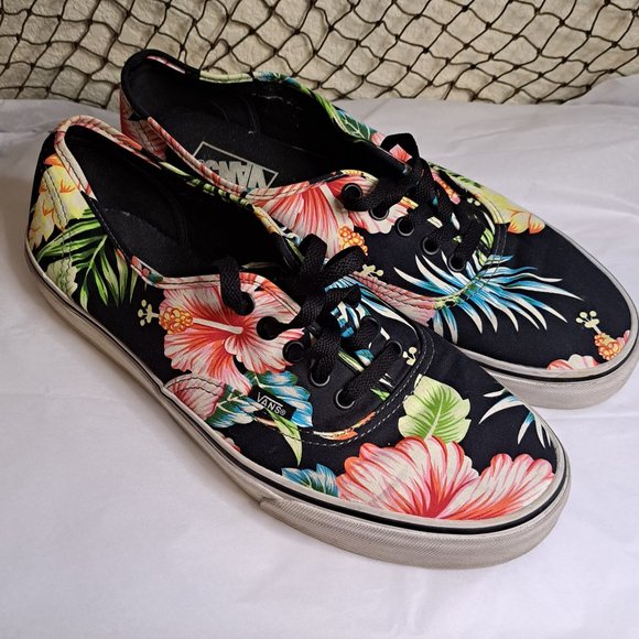 Vans Other - Vans Hawaiian Floral Black Authentic Classic Men's  sz. 10